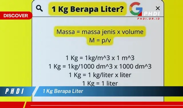 1 kg berapa liter