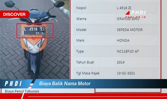 biaya balik nama motor