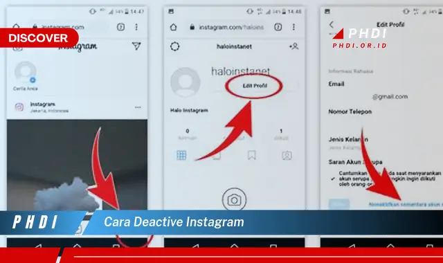 cara deactive instagram