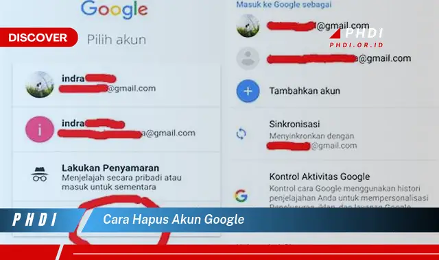 cara hapus akun google