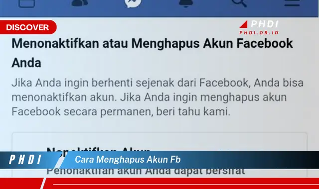 cara menghapus akun fb