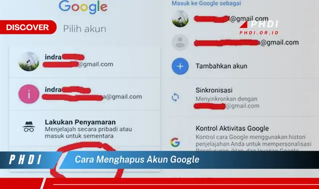 cara menghapus akun google