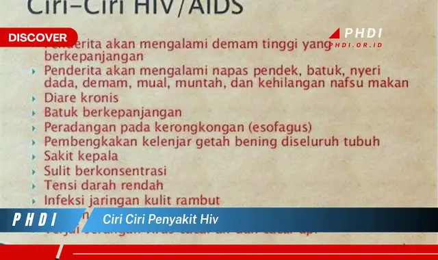 ciri ciri penyakit hiv