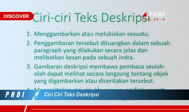 ciri ciri teks deskripsi