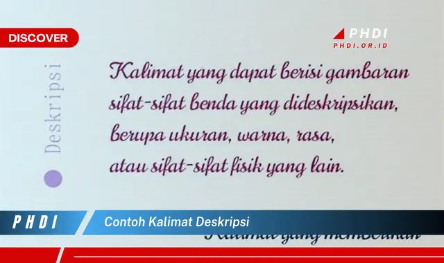 contoh kalimat deskripsi