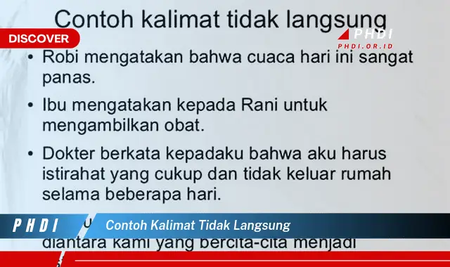 contoh kalimat tidak langsung