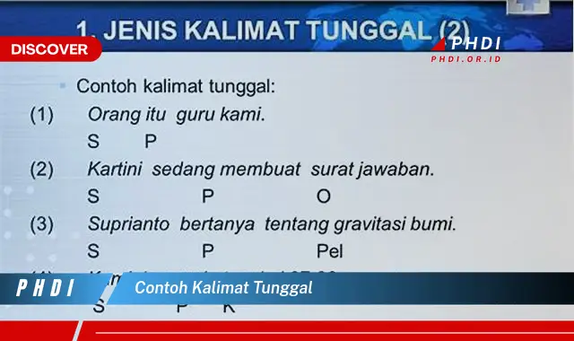 contoh kalimat tunggal