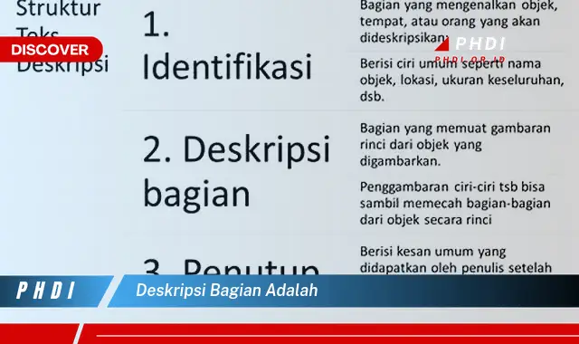 deskripsi bagian adalah