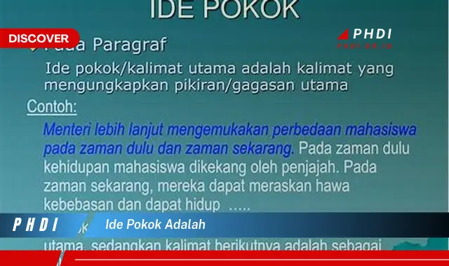 ide pokok adalah