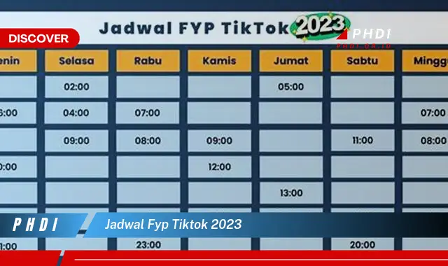 jadwal fyp tiktok 2023