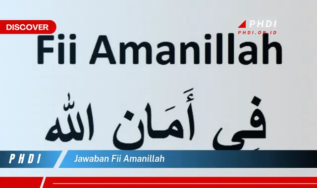 jawaban fii amanillah