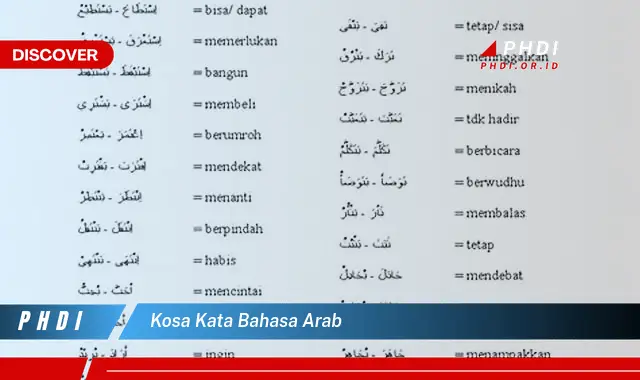 Intip Kosa Kata Bahasa Arab yang Jarang Diketahui