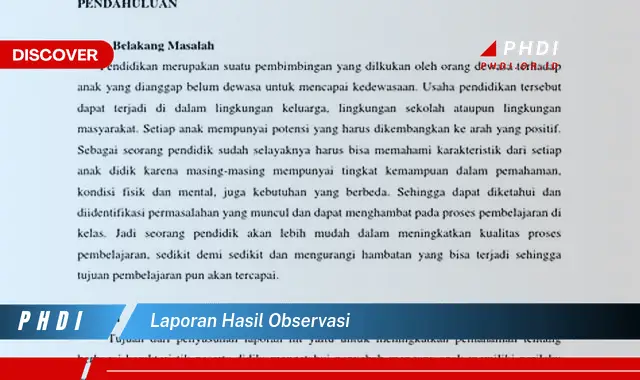 laporan hasil observasi