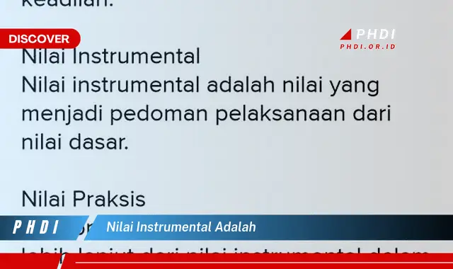 nilai instrumental adalah