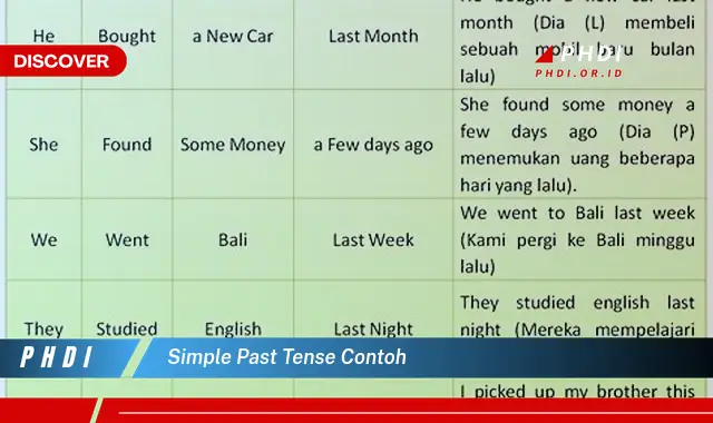 simple past tense contoh