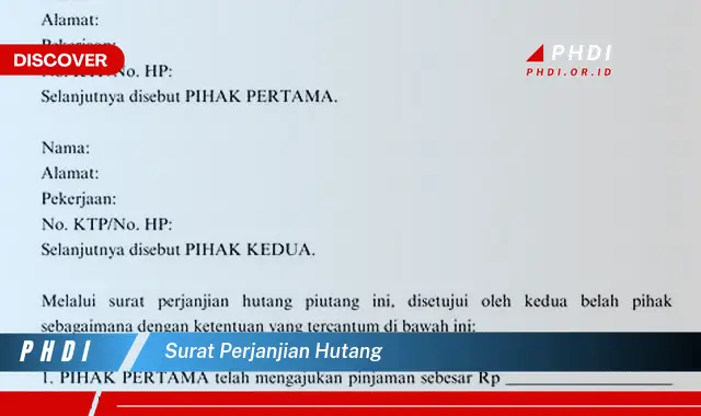 surat perjanjian hutang