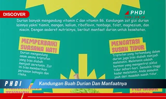 kandungan buah durian dan manfaatnya