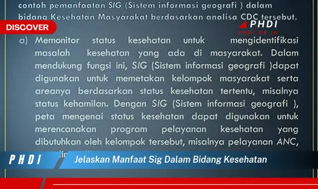 jelaskan manfaat sig dalam bidang kesehatan