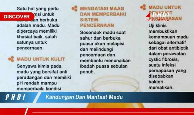 kandungan dan manfaat madu