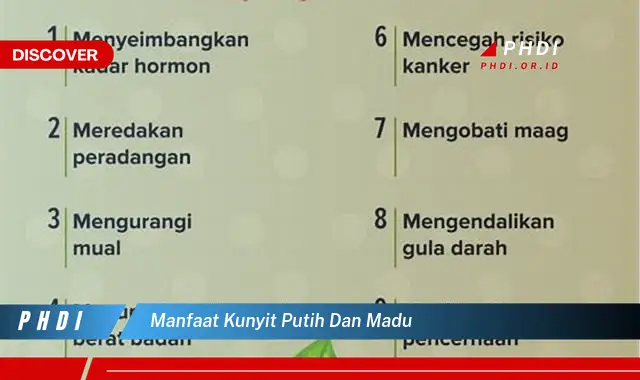 manfaat kunyit putih dan madu