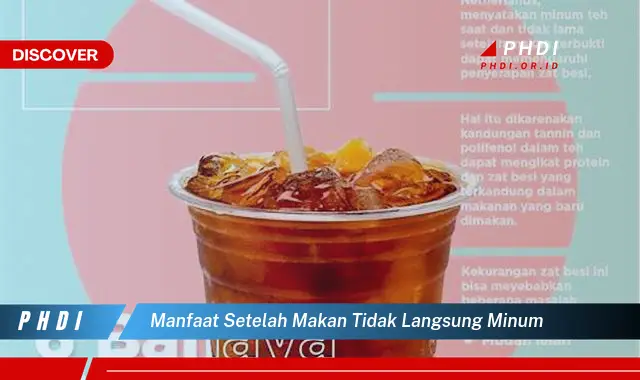 manfaat setelah makan tidak langsung minum