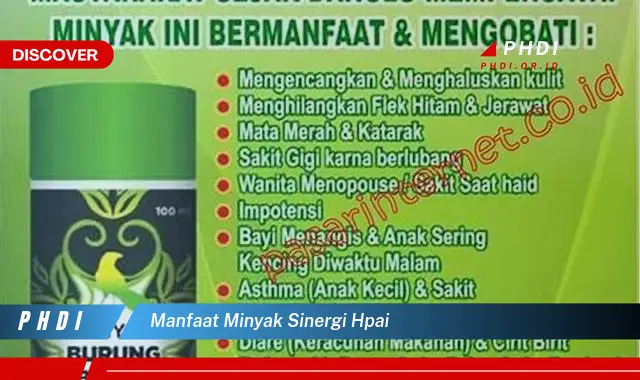 manfaat minyak sinergi hpai