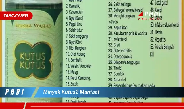 minyak kutus2 manfaat