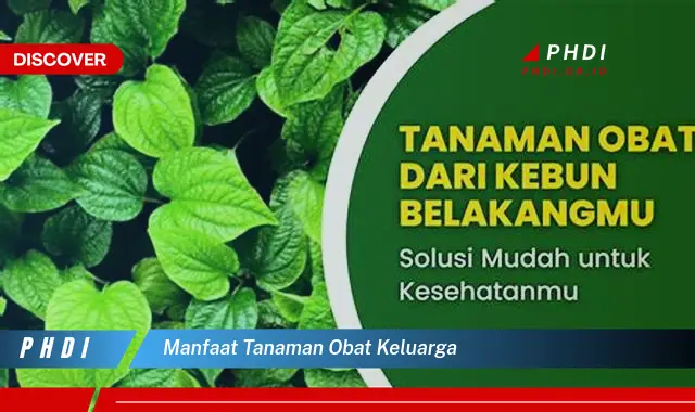 manfaat tanaman obat keluarga