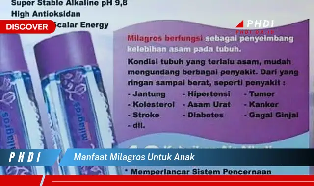 manfaat milagros untuk anak