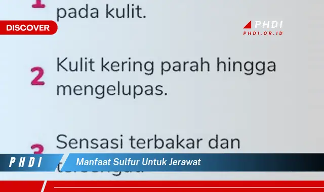 manfaat sulfur untuk jerawat