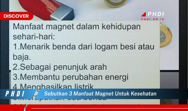 sebutkan 3 manfaat magnet untuk kesehatan