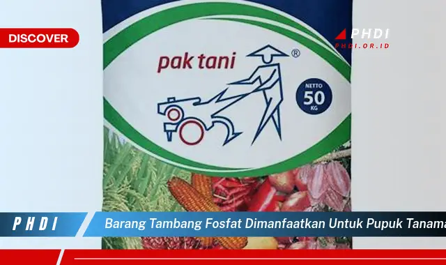 barang tambang fosfat dimanfaatkan untuk pupuk tanaman karena